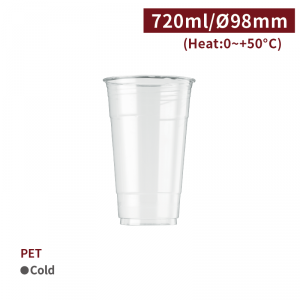 《受注生産》 CS72002【PET プラカップ 24oz/720ml 口径98mm 】1箱600個/1袋50個