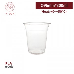 《VISON専用》I25【PLA クリアカップ 10oz/300ml 口径96mm 】-1箱1000個 ~台湾製 高品質~ 